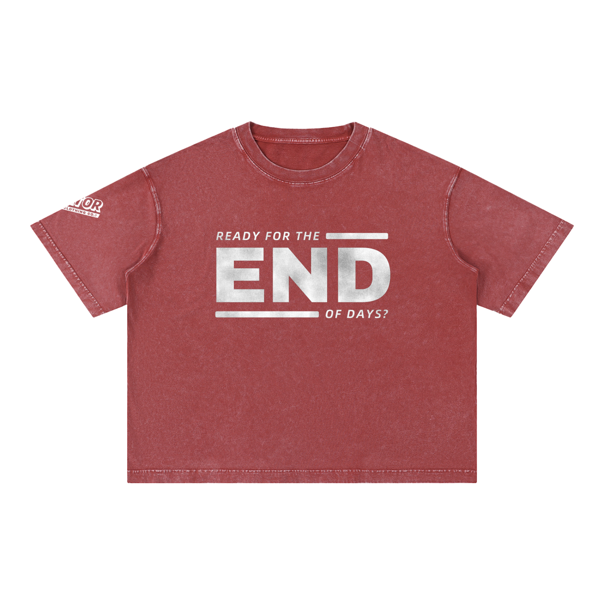 END of Days: Are you Ready - 275GSM Mineral Wash Drop Shoulder Pure Cotton T-Shirt