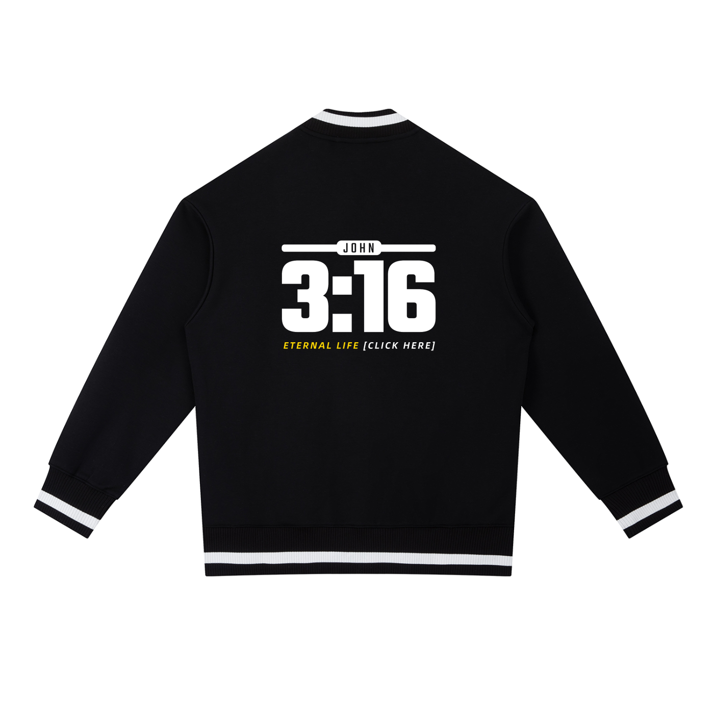 JOHN 3:16: Eternal Life - 400GSM Zip Bomber Jacket (Christian Faith Streetwear)