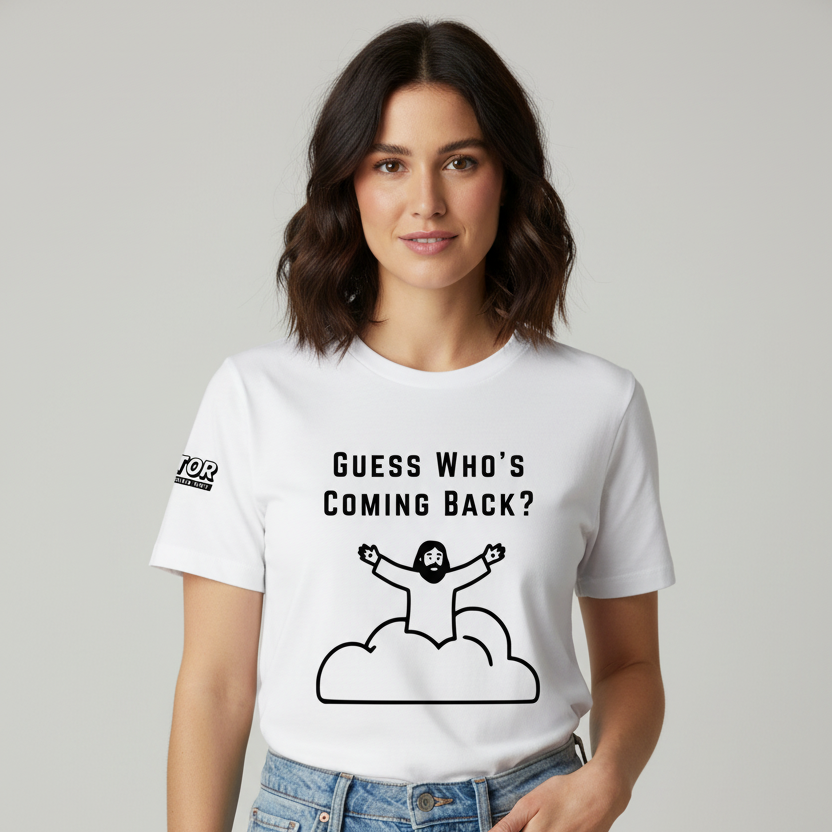 Guess Who's Coming Back - 200gsm Unisex Cotton T-Shirt (Christian Faith Streetwear)