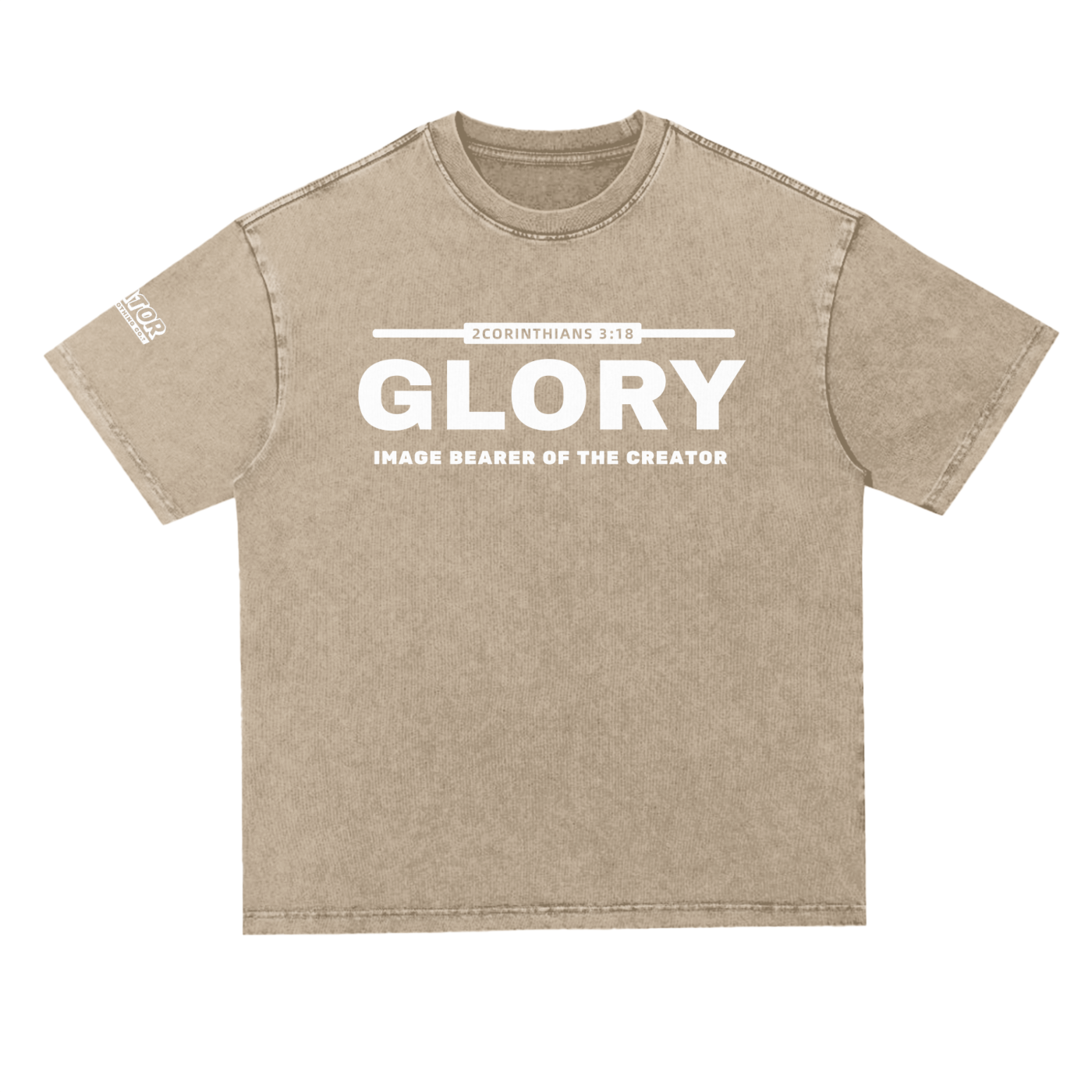 GLORY: Image Bearer of the Creator - 300gsm Snow-Washed Heavyweight Oversized T-Shirt (Christian Faith Streetwear)