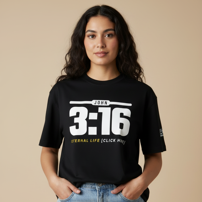JOHN 3:16: Eternal Life - 200gsm Unisex Cotton T-Shirt (Christian Faith Streetwear)