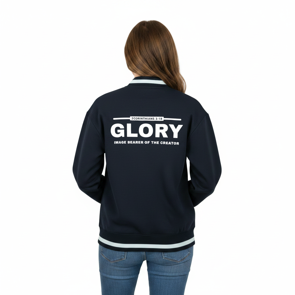 GLORY: Image Bearer of the Creator - 400gsm Zip Bomber Jacket (Christian Faith Streetwear)