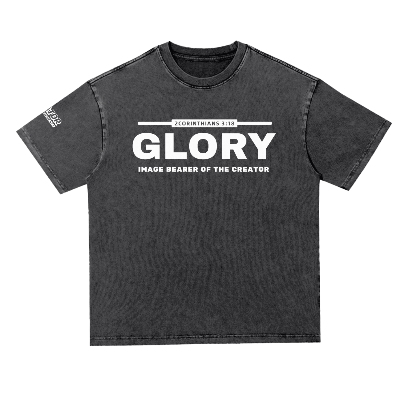 GLORY: Image Bearer of the Creator - 300gsm Snow-Washed Heavyweight Oversized T-Shirt (Christian Faith Streetwear)