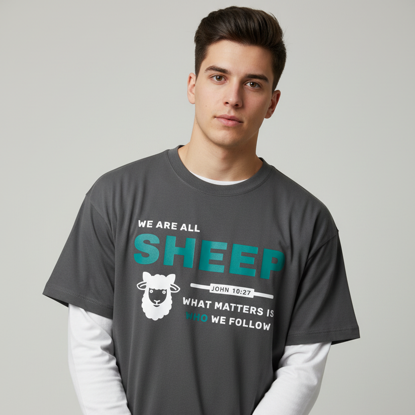 SHEEP - 300GSM Heavyweight Drop Shoulder Pure Cotton T-Shirt