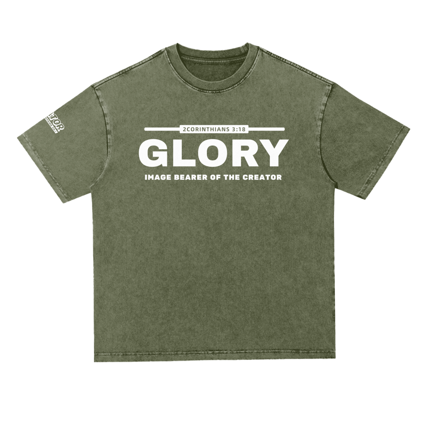 GLORY: Image Bearer of the Creator - 300gsm Snow-Washed Heavyweight Oversized T-Shirt (Christian Faith Streetwear)