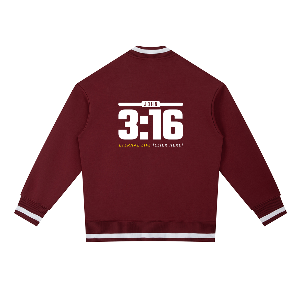JOHN 3:16: Eternal Life - 400GSM Zip Bomber Jacket (Christian Faith Streetwear)