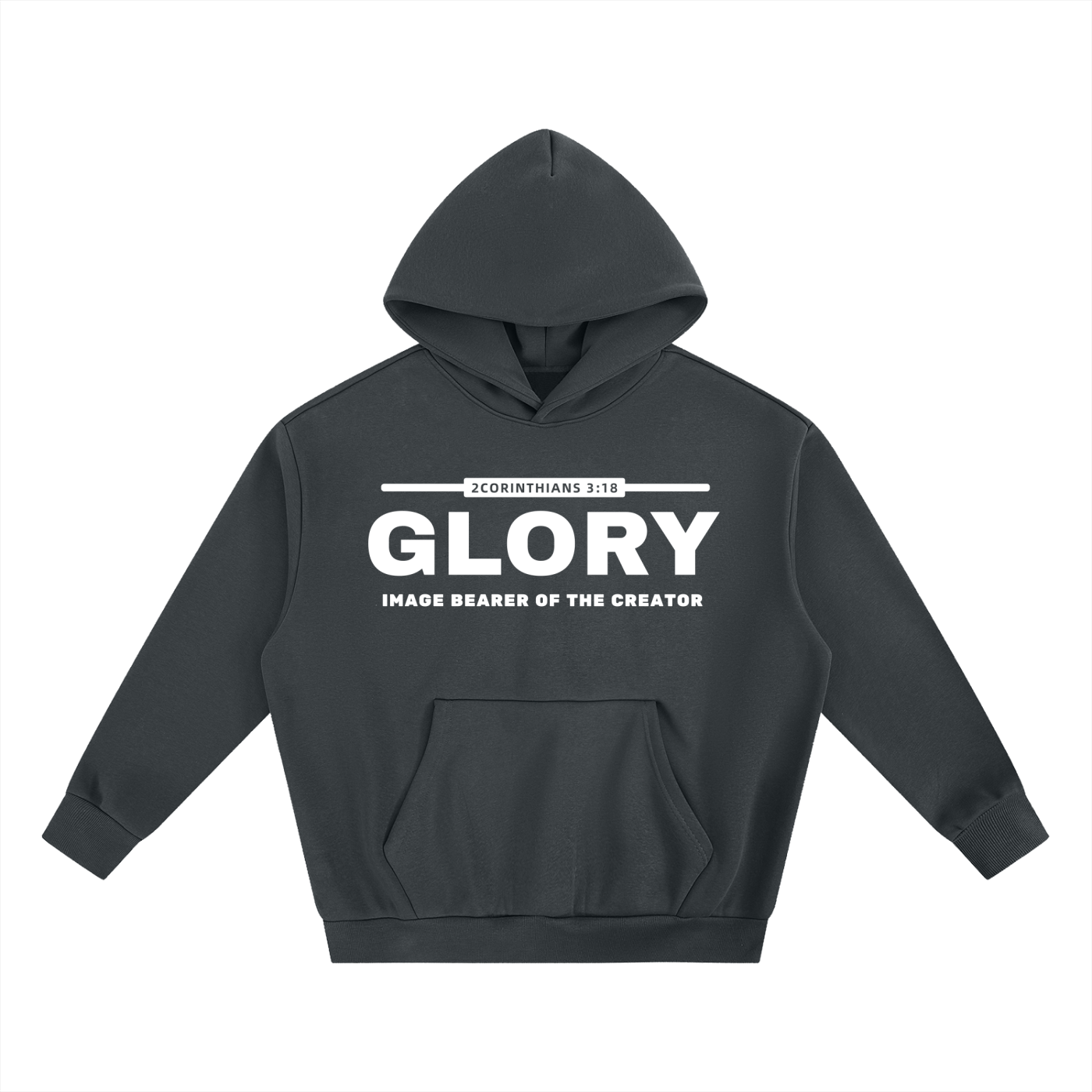 GLORY: Image Bearer of the Creator - 500gsm Super Heavyweight Boxy Fleece Hoodie (Christian Faith Streetwear)